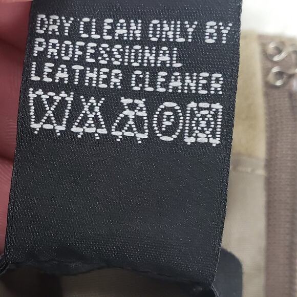 Etcetera Suede Dress Women 2 Tan Leather Ruffled Sleeveless Lined Sheath - Picture 7 of 7